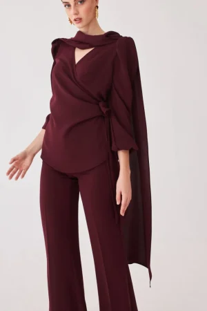 Fashion BLUSA LAURA MB BURDEOS MARIA BARAZA X COOSY | Tops