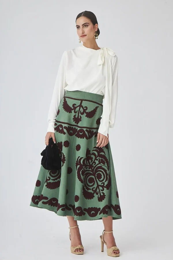 Sale FALDA NARANJOVERDE Faldas