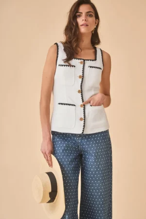 Clearance TOP FIESTA FILBERTA BLANCO Tops