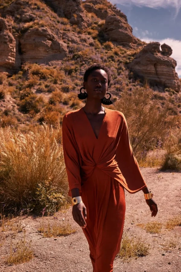 Outlet VESTIDO AGUSTITERRACOTA Vestidos largos