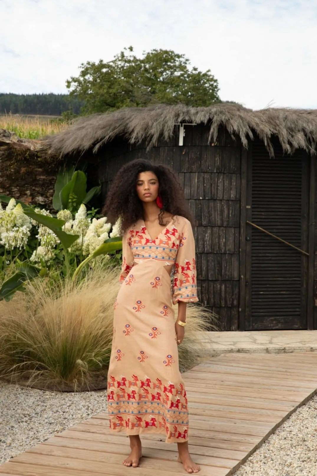 Outlet VESTIDO BASILIOBEIGE Vestidos midi