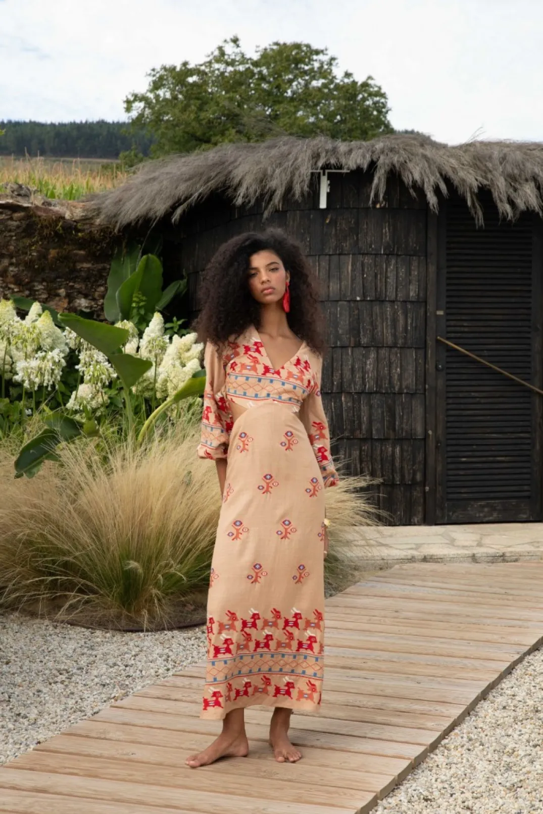 Outlet VESTIDO BASILIOBEIGE Vestidos midi