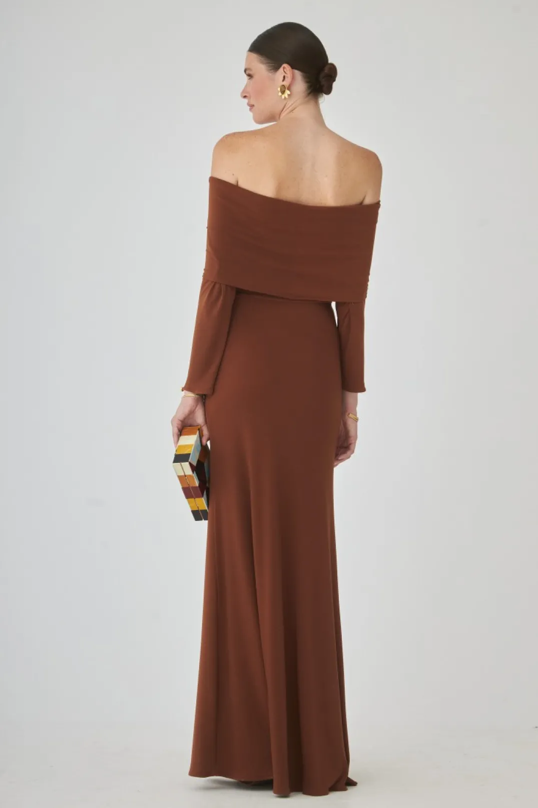 Cheap VESTIDO CHOCOBMARRÓN Vestidos largos