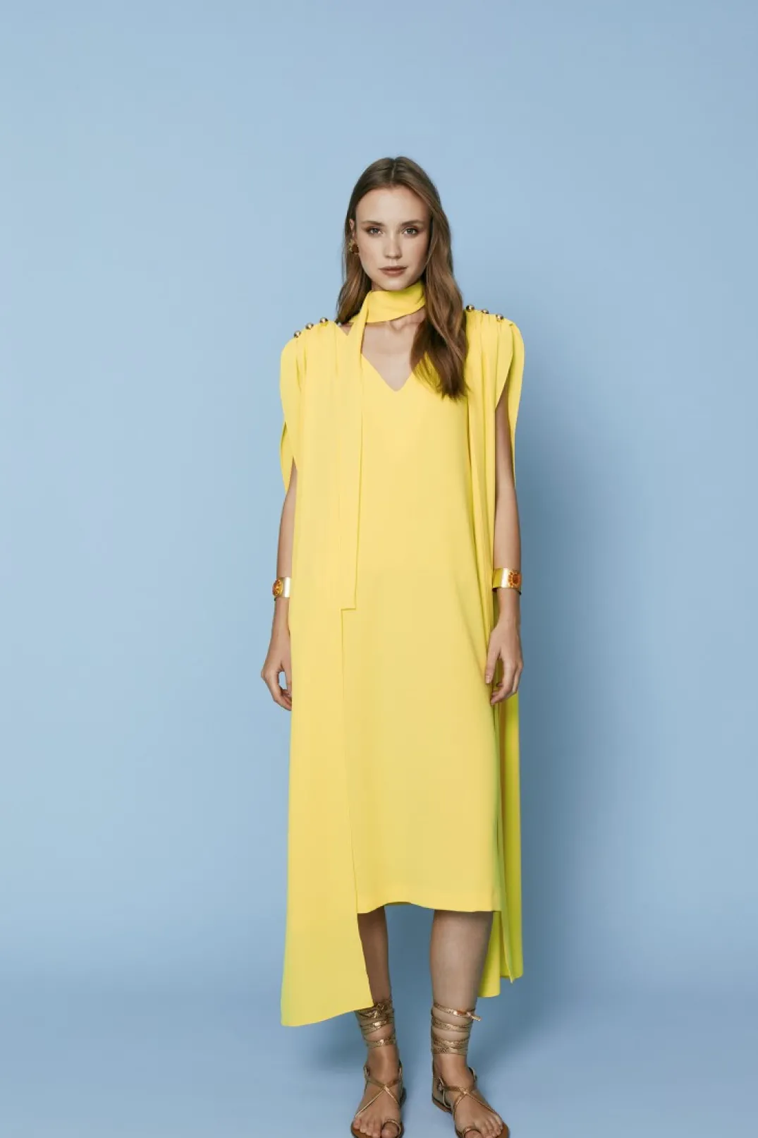 Discount VESTIDO COSMINAAMARILLO Vestidos midi