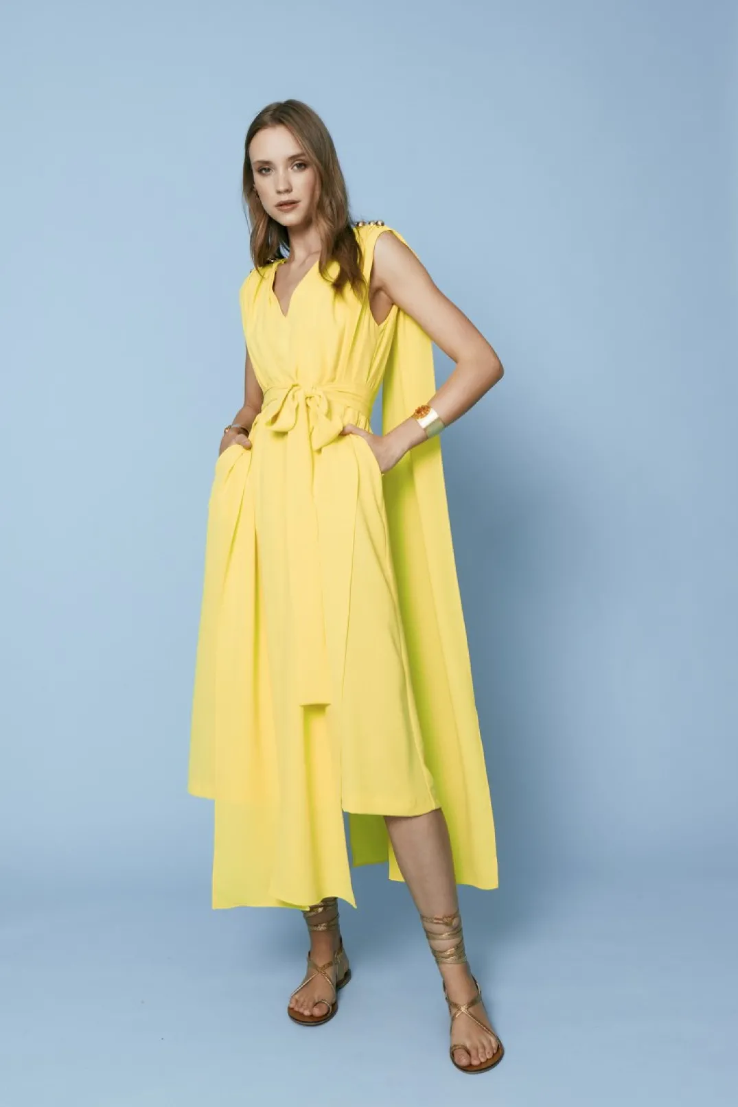 Discount VESTIDO COSMINAAMARILLO Vestidos midi