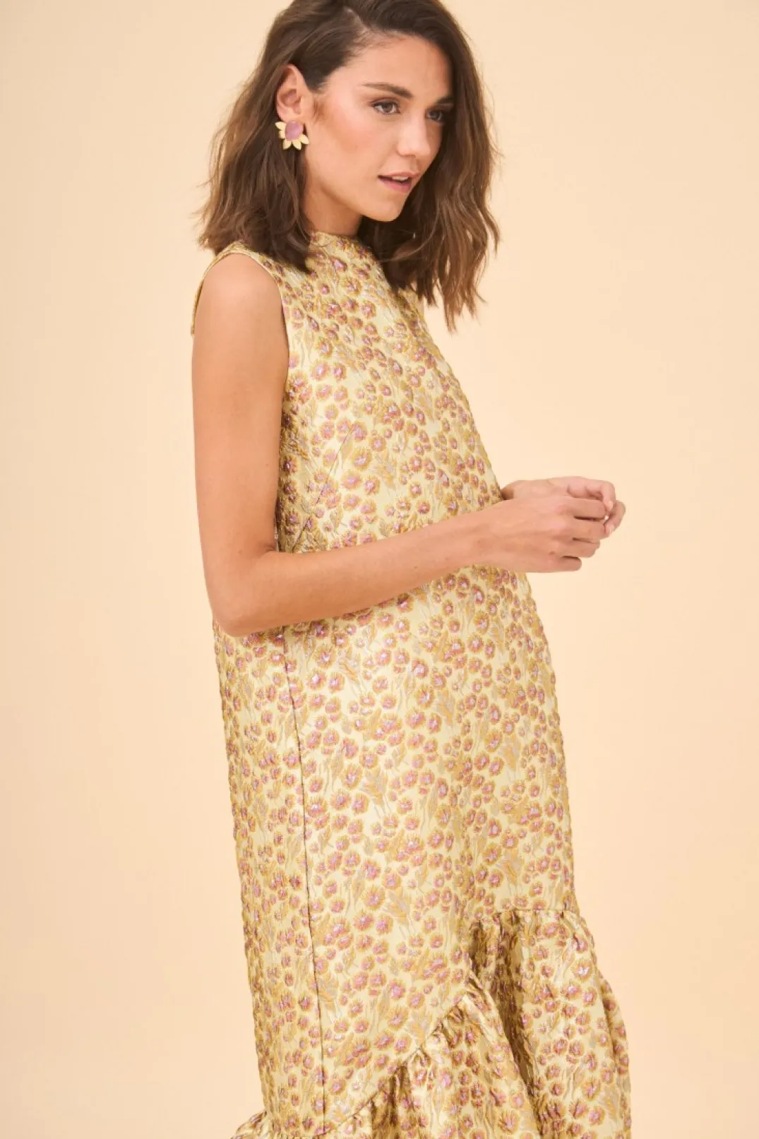 Fashion VESTIDO DORÉESTAMPADO Vestidos largos