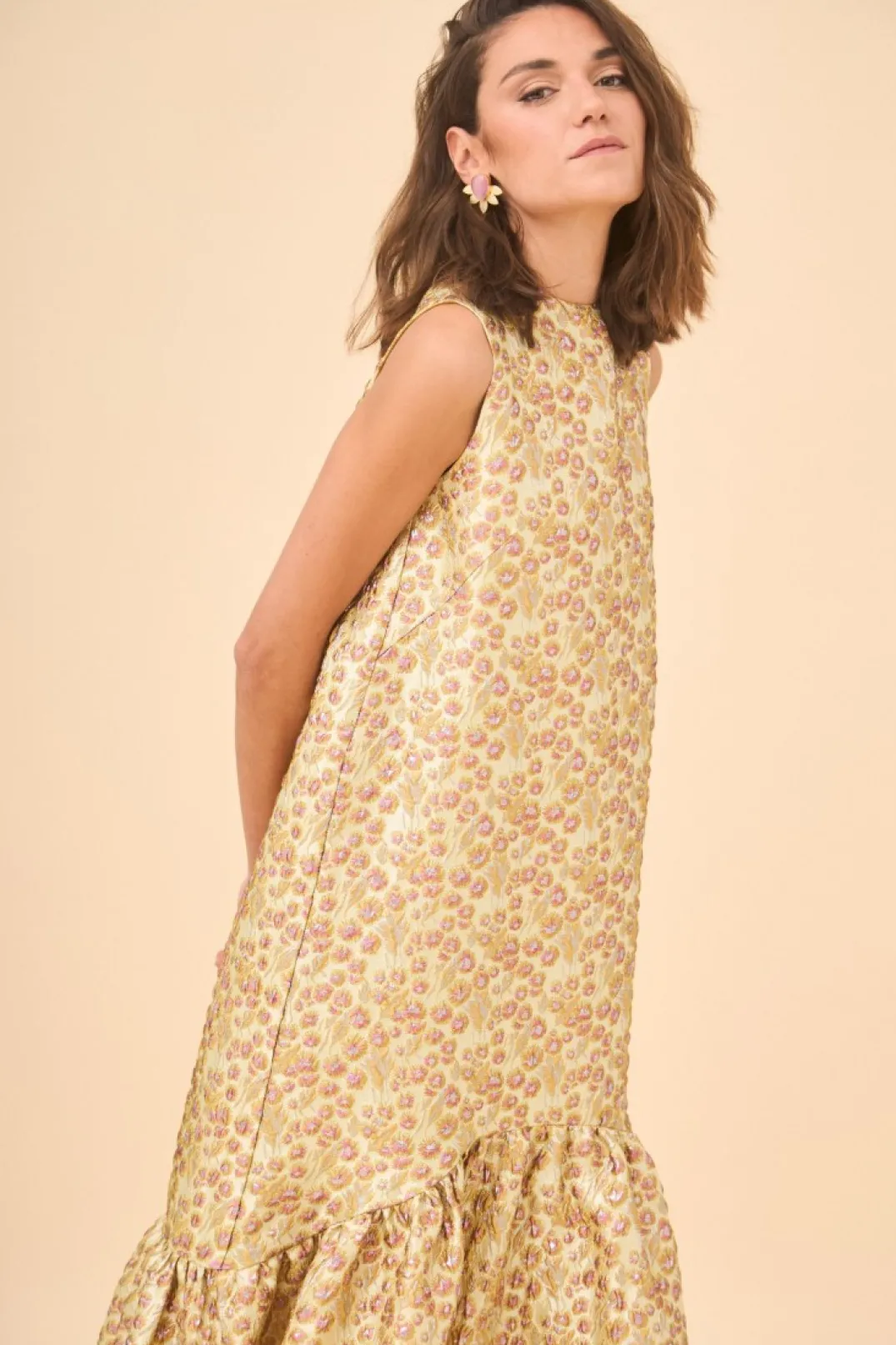 Fashion VESTIDO DORÉESTAMPADO Vestidos largos