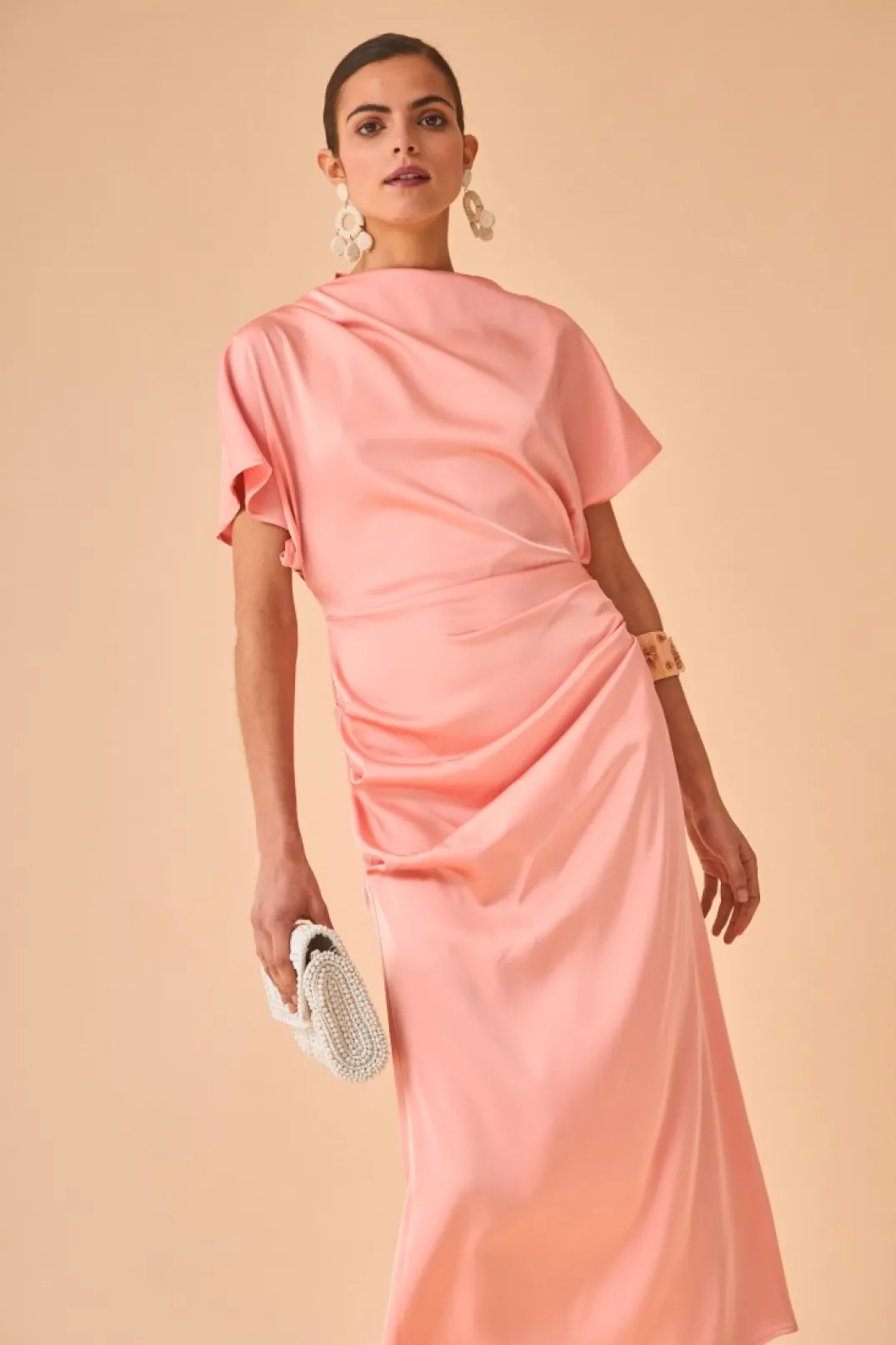 Fashion VESTIDO ELBA SALMON Vestidos midi