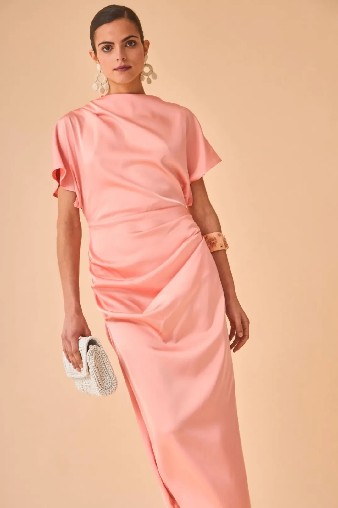 Fashion VESTIDO ELBA SALMON Vestidos midi