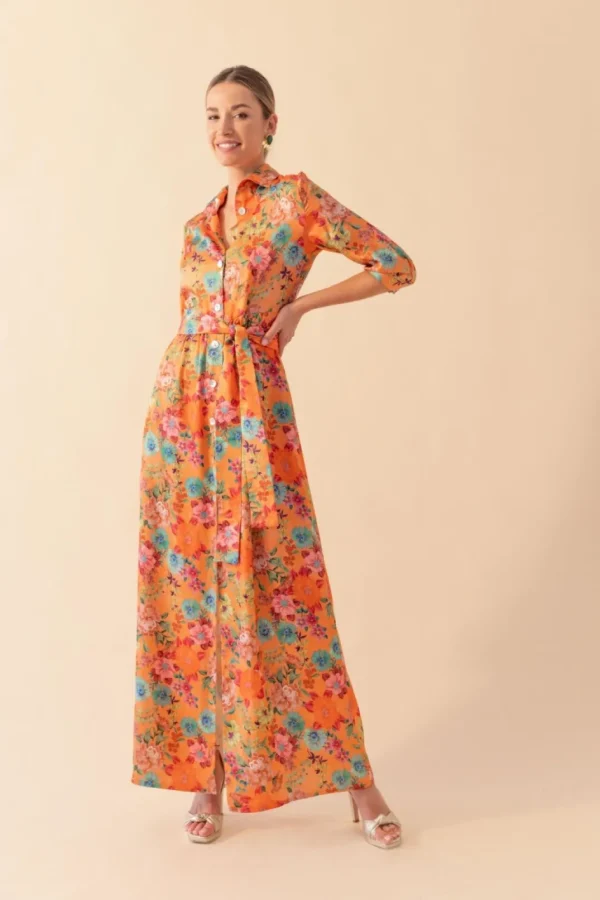 Best Sale VESTIDO FARFALLENARANJA Vestidos largos