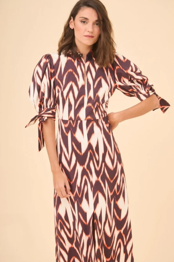 Online VESTIDO HERVAS NARANJA/BEIGE Vestidos midi