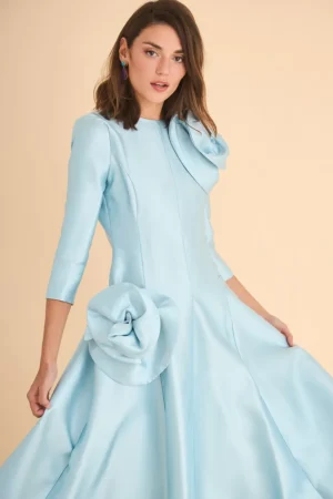 Fashion VESTIDO MARINA MB CELESTE MARIA BARAZA X COOSY | Vestidos midi