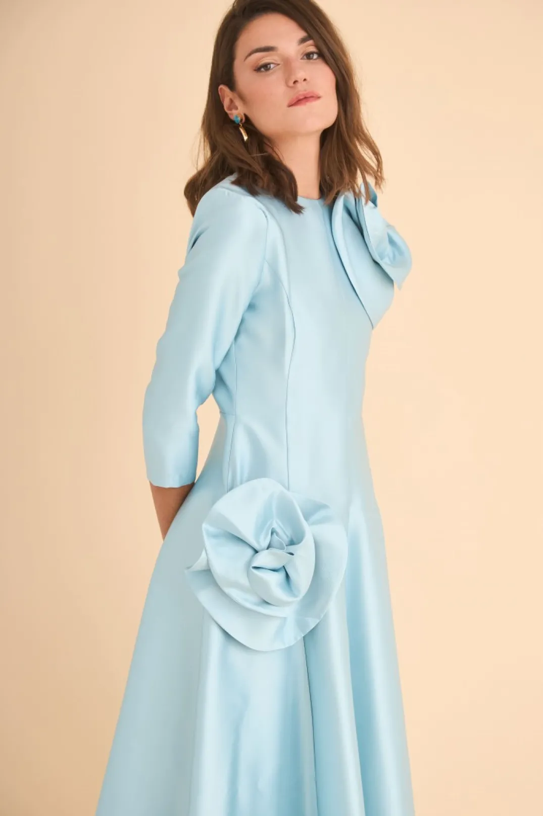 Fashion VESTIDO MARINA MB CELESTE MARIA BARAZA X COOSY | Vestidos midi