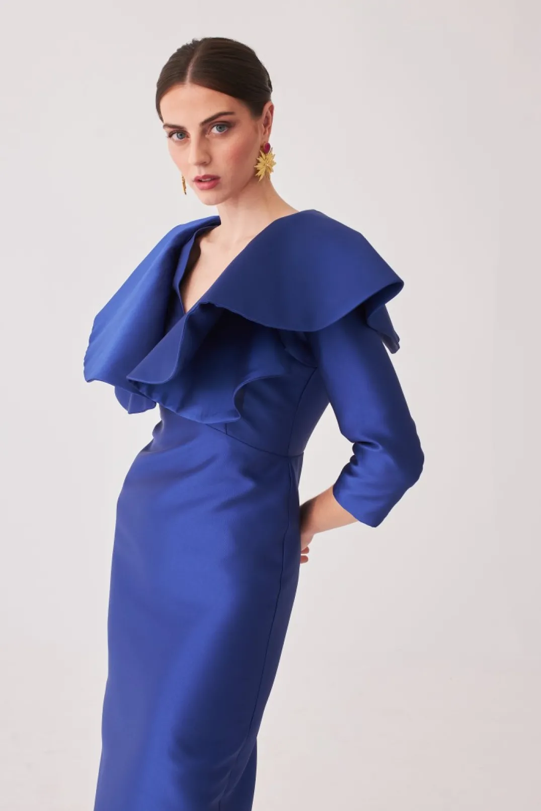 Fashion Vestido Rocio Mb Azul | MARIA BARAZA X COOSY | Vestidos midi