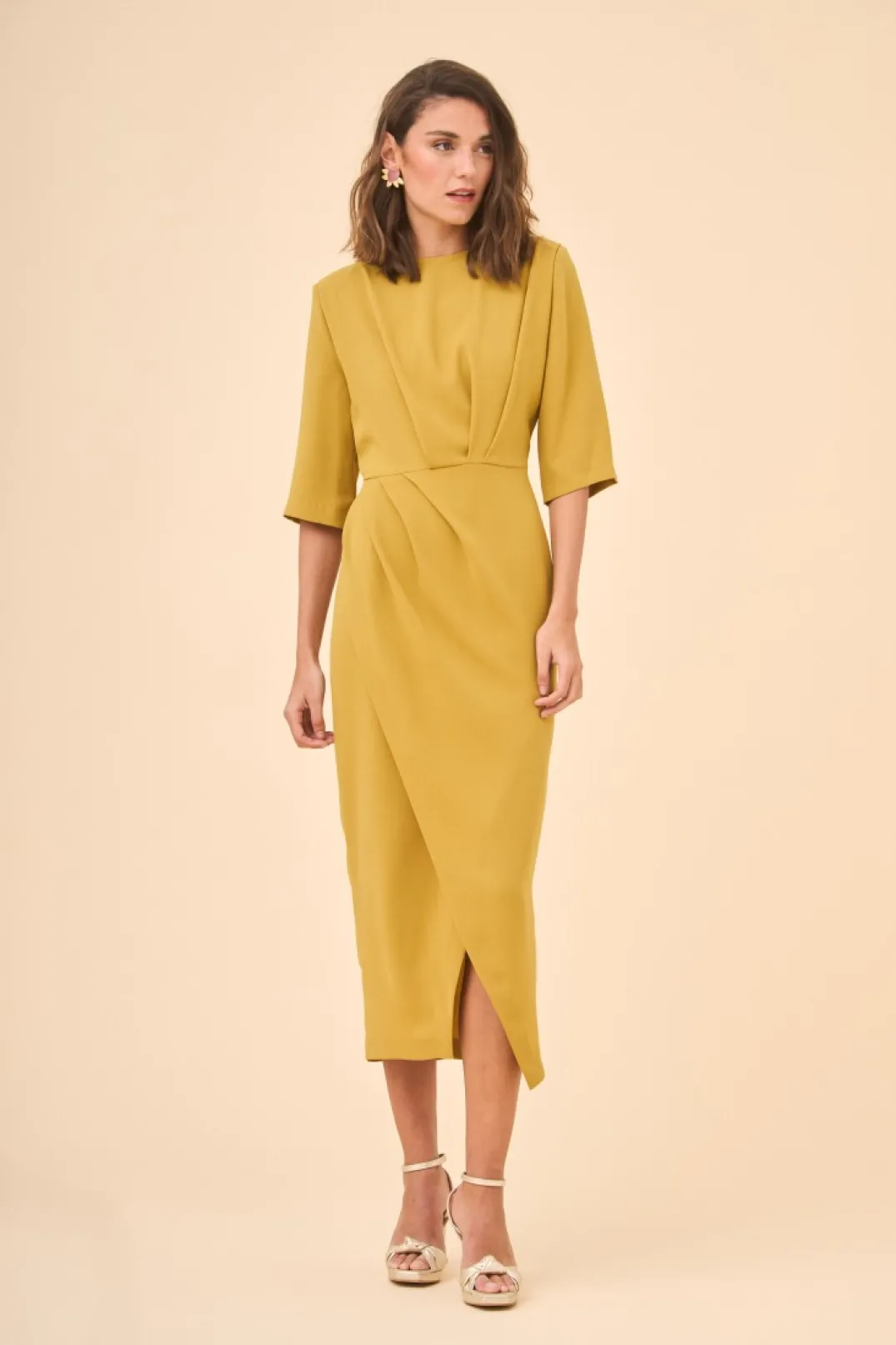 New Vestido Rubben Mostaza | Vestidos midi